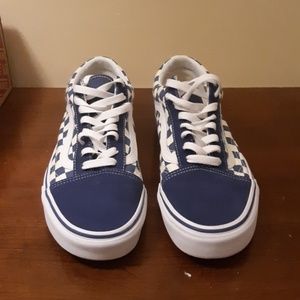 Blue Checkerboard Vans(True blue)